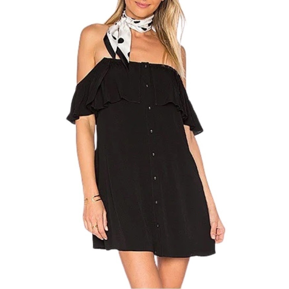Privacy Please x Revolve Norval Off Shoulder Little Black Dress Womens Size XS